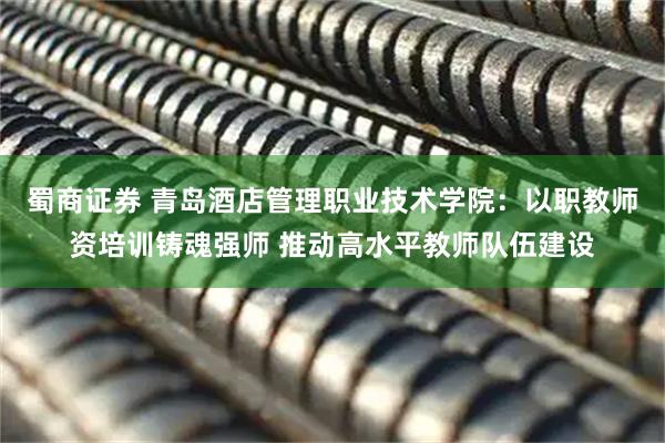 蜀商证券 青岛酒店管理职业技术学院：以职教师资培训铸魂强师 推动高水平教师队伍建设